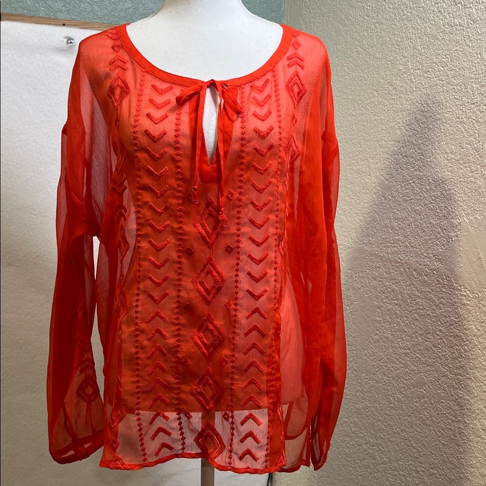 OLD NAVY 
 Vibrant Orange Blouse